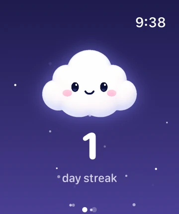 Cloudi on Apple Watch — the cloud and your streak